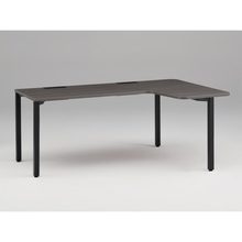 アクトリンク パーソナルテーブル 90°オペレーション レセプションタイプ 右凸 アジャスター脚 W1800(700)×D1200(630)×H720　JP-8276KRWA-TR　［TR：天板 81/アッシュドオークD×脚 T1/サテンブラックT］