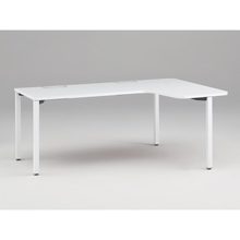 アクトリンク パーソナルテーブル 90°オペレーション レセプションタイプ 右凸 アジャスター脚 W1800(700)×D1200(630)×H720　JP-8276KRWA-WL　［WL：天板 W9/ホワイトW×脚 W9/ホワイトW］
