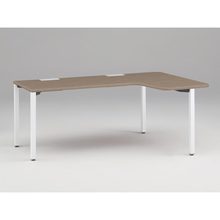 アクトリンク パーソナルテーブル 90°オペレーション レセプションタイプ 右凸 アジャスター脚 W1800(700)×D1200(630)×H720　JP-8276KRWA-WM　［WM：天板 71/アッシュドオークM×脚 W9/ホワイトW］