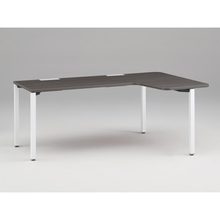 アクトリンク パーソナルテーブル 90°オペレーション レセプションタイプ 右凸 アジャスター脚 W1800(700)×D1200(630)×H720　JP-8276KRWA-WR　［WR：天板 81/アッシュドオークD×脚 W9/ホワイトW］