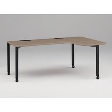 アクトリンク パーソナルテーブル 90°オペレーション レセプションタイプ 右凸 キャスター脚 W1800(700)×D1200(630)×H720　JP-8276KRWC-TM　［TM：天板 71/アッシュドオークＭ×脚 T1/サテンブラックT］