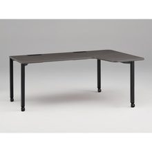 アクトリンク パーソナルテーブル 90°オペレーション レセプションタイプ 右凸 キャスター脚 W1800(700)×D1200(630)×H720　JP-8276KRWC-TR　［TR：天板 81/アッシュドオークD×脚 T1/サテンブラックT］