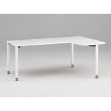 アクトリンク パーソナルテーブル 90°オペレーション レセプションタイプ 右凸 キャスター脚 W1800(700)×D1200(630)×H720　JP-8276KRWC-WL　［WL：天板 W9/ホワイトW×脚 W9/ホワイトW］