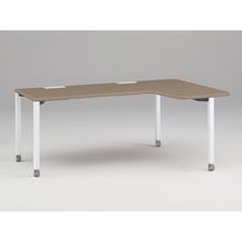アクトリンク パーソナルテーブル 90°オペレーション レセプションタイプ 右凸 キャスター脚 W1800(700)×D1200(630)×H720　JP-8276KRWC-WM　［WM：天板 71/アッシュドオークM×脚 W9/ホワイトW］