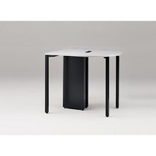 アクトリンク ハイテーブル片R型 配線キャップ付 アジャスター脚 W1200×D1200×H1050　JPH-1212RWA-TL　［TL：天板 W9/ホワイトW×脚 T1/サテンブラックT］