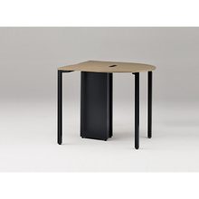 アクトリンク ハイテーブル片R型 配線キャップ付 アジャスター脚 W1200×D1200×H1050　JPH-1212RWA-TM　［TM：天板 71/アッシュドオークＭ×脚 T1/サテンブラックT］