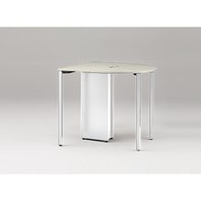 アクトリンク ハイテーブル片R型 配線キャップ付 アジャスター脚 W1200×D1200×H1050　JPH-1212RWA-WH　［WH：天板 61/アッシュドパインL×脚 W9/ホワイトW］
