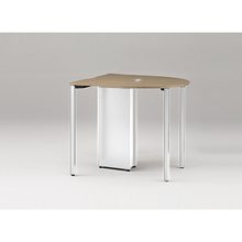 アクトリンク ハイテーブル片R型 配線キャップ付 アジャスター脚 W1200×D1200×H1050　JPH-1212RWA-WM　［WM：天板 71/アッシュドオークM×脚 W9/ホワイトW］