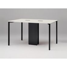 アクトリンク ハイテーブル角型 配線キャップ付両面タイプ アジャスター脚 W1800×D1200×H1050　JPH-1812HWA-TH　［TK：天板 17/ファインウォールナットD×脚 T1/サテンブラックT］