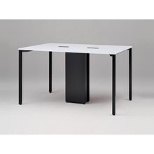 アクトリンク ハイテーブル角型 配線キャップ付両面タイプ アジャスター脚 W1800×D1200×H1050　JPH-1812HWA-TL　［TL：天板 W9/ホワイトW×脚 T1/サテンブラックT］