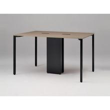 アクトリンク ハイテーブル角型 配線キャップ付両面タイプ アジャスター脚 W1800×D1200×H1050　JPH-1812HWA-TM　［TM：天板 71/アッシュドオークＭ×脚 T1/サテンブラックT］