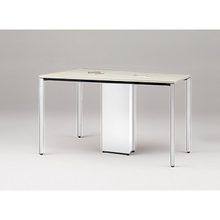 アクトリンク ハイテーブル台形型 配線キャップ付 アジャスター脚 W1800×D1200×H720　JPH-1812TWA-WH　［WH：天板 61/アッシュドパインL×脚 W9/ホワイトW］