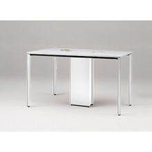 アクトリンク ハイテーブル台形型 配線キャップ付 アジャスター脚 W1800×D1200×H720　JPH-1812TWA-WL　［WL：天板 W9/ホワイトW×脚 W9/ホワイトW］