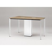 アクトリンク ハイテーブル台形型 配線キャップ付 アジャスター脚 W1800×D1200×H720　JPH-1812TWA-WM　［WM：天板 71/アッシュドオークM×脚 W9/ホワイトW］