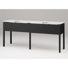 アクトリンク ハイテーブル角型 配線キャップ付片面タイプ アジャスター脚 W2400×D600×H1050　JPH-2406HWA-TL　［TL：天板 W9/ホワイトW×脚 T1/サテンブラックT］