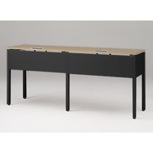 アクトリンク ハイテーブル角型 配線キャップ付片面タイプ アジャスター脚 W2400×D600×H1050　JPH-2406HWA-TM　［TM：天板 71/アッシュドオークＭ×脚 T1/サテンブラックT］