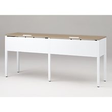 アクトリンク ハイテーブル角型 配線キャップ付片面タイプ アジャスター脚 W2400×D600×H1050　JPH-2406HWA-WM　［WM：天板 71/アッシュドオークM×脚 W9/ホワイトW］