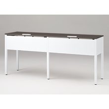 アクトリンク ハイテーブル角型 配線キャップ付片面タイプ アジャスター脚 W2400×D600×H1050　JPH-2406HWA-WR　［WR：天板 81/アッシュドオークD×脚 W9/ホワイトW］