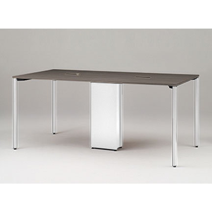 アクトリンク ハイテーブル角型 配線キャップ付両面タイプ アジャスター脚 W2400×D1200×H1050　JPH-2412HWA-WR　［WR：天板 81/アッシュドオークD×脚 W9/ホワイトW］