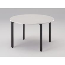 アクトリンク ミーティングテーブル 円型 配線キャップなし アジャスター脚 φ1200×H720　JPM-1212CNA-TL　［TL：天板 W9/ホワイトW×脚 T1/サテンブラックT］