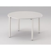 アクトリンク ミーティングテーブル 円型 配線キャップなし アジャスター脚 φ1200×H720　JPM-1212CNA-WL　［WL：天板 W9/ホワイトW×脚 W9/ホワイトW］