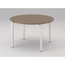アクトリンク ミーティングテーブル 円型 配線キャップなし アジャスター脚 φ1200×H720　JPM-1212CNA-WM　［WM：天板 71/アッシュドオークM×脚 W9/ホワイトW］