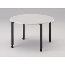 アクトリンク ミーティングテーブル 円型 配線キャップなし キャスター脚 φ1200×H720　JPM-1212CNC-TL　［TL：天板 W9/ホワイトW×脚 T1/サテンブラックT］