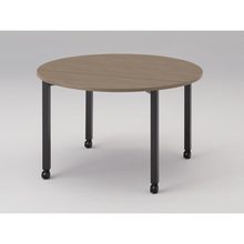 アクトリンク ミーティングテーブル 円型 配線キャップなし キャスター脚 φ1200×H720　JPM-1212CNC-TM　［TM：天板 71/アッシュドオークＭ×脚 T1/サテンブラックT］