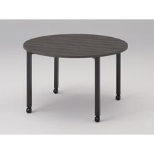 アクトリンク ミーティングテーブル 円型 配線キャップなし キャスター脚 φ1200×H720　JPM-1212CNC-TR　［TR：天板 81/アッシュドオークD×脚 T1/サテンブラックT］