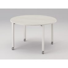 アクトリンク ミーティングテーブル 円型 配線キャップなし キャスター脚 φ1200×H720　JPM-1212CNC-WH　［WH：天板 61/アッシュドパインL×脚 W9/ホワイトW］