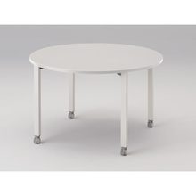 アクトリンク ミーティングテーブル 円型 配線キャップなし キャスター脚 φ1200×H720　JPM-1212CNC-WL　［WL：天板 W9/ホワイトW×脚 W9/ホワイトW］