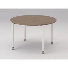 アクトリンク ミーティングテーブル 円型 配線キャップなし キャスター脚 φ1200×H720　JPM-1212CNC-WM　［WM：天板 71/アッシュドオークM×脚 W9/ホワイトW］