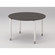 アクトリンク ミーティングテーブル 円型 配線キャップなし キャスター脚 φ1200×H720　JPM-1212CNC-WR　［WR：天板 81/アッシュドオークD×脚 W9/ホワイトW］