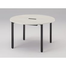 アクトリンク ミーティングテーブル 円型 配線キャップ付 アジャスター脚 φ1200×H720　JPM-1212CWA-TH　［TH：天板 61/アッシュドパインL×脚 T1/サテンブラックT］