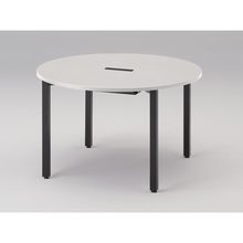 アクトリンク ミーティングテーブル 円型 配線キャップ付 アジャスター脚 φ1200×H720　JPM-1212CWA-TL　［TL：天板 W9/ホワイトW×脚 T1/サテンブラックT］