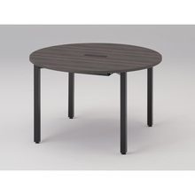 アクトリンク ミーティングテーブル 円型 配線キャップ付 アジャスター脚 φ1200×H720　JPM-1212CWA-TR　［TR：天板 81/アッシュドオークD×脚 T1/サテンブラックT］