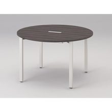 アクトリンク ミーティングテーブル 円型 配線キャップ付 アジャスター脚 φ1200×H720　JPM-1212CWA-WR　［WR：天板 81/アッシュドオークD×脚 W9/ホワイトW］