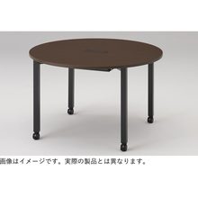アクトリンク ミーティングテーブル 円型 配線キャップ付 キャスター脚 φ1200×H720　JPM-1212CWC-WM　［WM：天板 71/アッシュドオークM×脚 W9/ホワイトW］