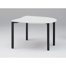 アクトリンク ミーティングテーブル 片R型 配線キャップなし アジャスター脚 W1200×D1200×H720　JPM-1212RNA-TL　［TL：天板 W9/ホワイトW×脚 T1/サテンブラックT］