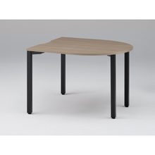 アクトリンク ミーティングテーブル 片R型 配線キャップなし アジャスター脚 W1200×D1200×H720　JPM-1212RNA-TM　［TM：天板 71/アッシュドオークＭ×脚 T1/サテンブラックT］