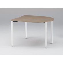 アクトリンク ミーティングテーブル 片R型 配線キャップなし アジャスター脚 W1200×D1200×H720　JPM-1212RNA-WM　［WM：天板 71/アッシュドオークM×脚 W9/ホワイトW］