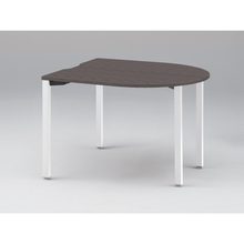 アクトリンク ミーティングテーブル 片R型 配線キャップなし アジャスター脚 W1200×D1200×H720　JPM-1212RNA-WR　［WR：天板 81/アッシュドオークD×脚 W9/ホワイトW］