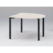 アクトリンク ミーティングテーブル 片R型 配線キャップなし キャスター脚 W1200×D1200×H720　JPM-1212RNC-TH　［TH：天板 61/アッシュドパインL×脚 T1/サテンブラックT］