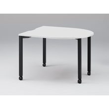 アクトリンク ミーティングテーブル 片R型 配線キャップなし キャスター脚 W1200×D1200×H720　JPM-1212RNC-TL　［TL：天板 W9/ホワイトW×脚 T1/サテンブラックT］