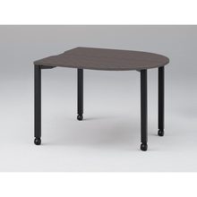 アクトリンク ミーティングテーブル 片R型 配線キャップなし キャスター脚 W1200×D1200×H720　JPM-1212RNC-TR　［TR：天板 81/アッシュドオークD×脚 T1/サテンブラックT］