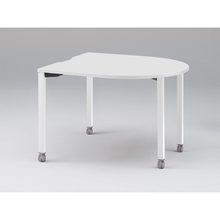 アクトリンク ミーティングテーブル 片R型 配線キャップなし キャスター脚 W1200×D1200×H720　JPM-1212RNC-WL　［WL：天板 W9/ホワイトW×脚 W9/ホワイトW］