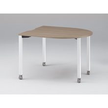 アクトリンク ミーティングテーブル 片R型 配線キャップなし キャスター脚 W1200×D1200×H720　JPM-1212RNC-WM　［WM：天板 71/アッシュドオークM×脚 W9/ホワイトW］