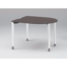 アクトリンク ミーティングテーブル 片R型 配線キャップなし キャスター脚 W1200×D1200×H720　JPM-1212RNC-WR　［WR：天板 81/アッシュドオークD×脚 W9/ホワイトW］