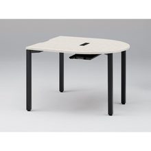 アクトリンク ミーティングテーブル 片R型 配線キャップ付 アジャスター脚 W1200×D1200×H720　JPM-1212RWA-TH　［TH：天板 61/アッシュドパインL×脚 T1/サテンブラックT］