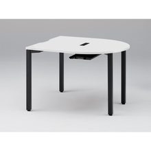 アクトリンク ミーティングテーブル 片R型 配線キャップ付 アジャスター脚 W1200×D1200×H720　JPM-1212RWA-TL　［TL：天板 W9/ホワイトW×脚 T1/サテンブラックT］